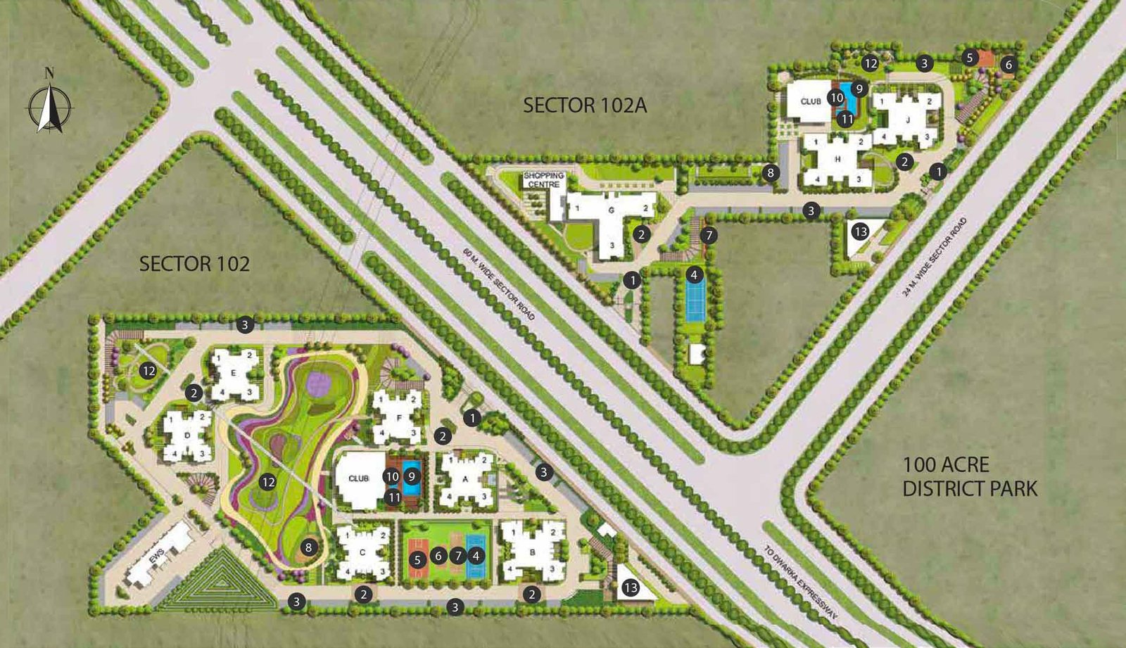 Adani Sector 102 Gurugram Location Map