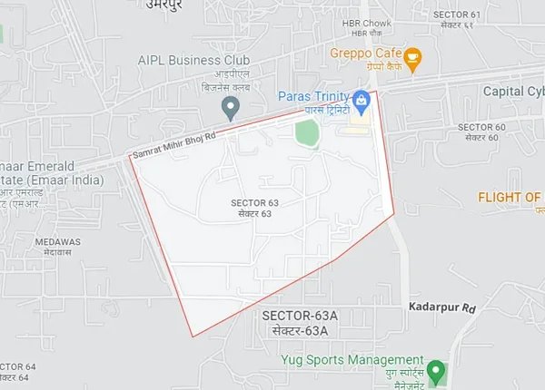 Sobha Sector 63A Gurugram Location Map