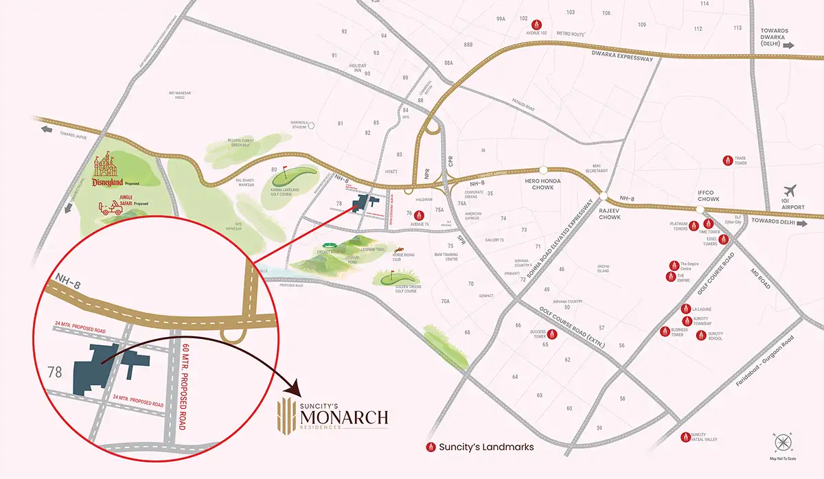 Suncity Monarch Location Map